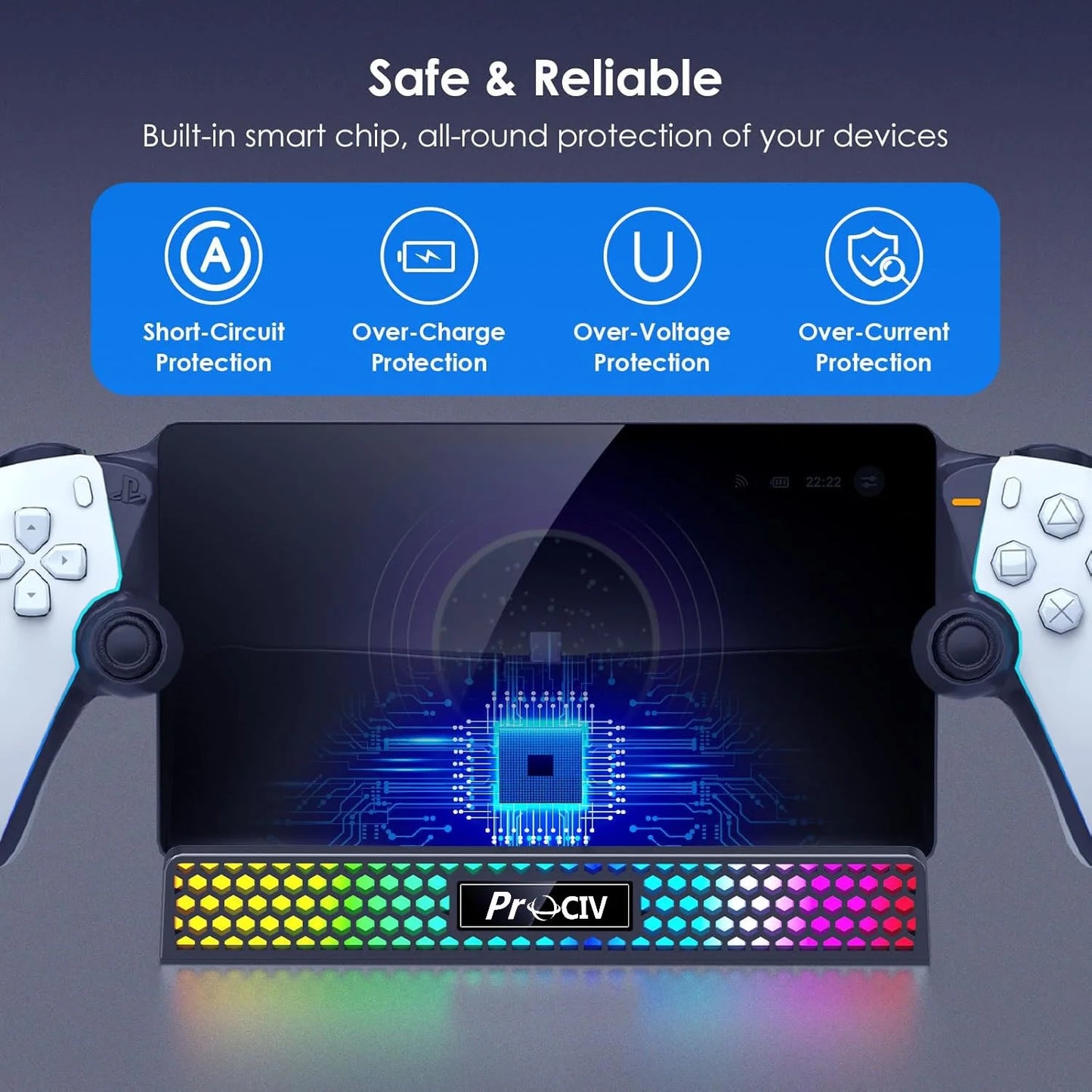 3-in-1 RGB Charging Dock for Playstation Portal